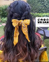 Not only that, but you can have buns created in different colors and more. A Braided Hairstyle With Scarf Urban Beauty Spa Lounge Facebook