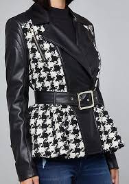 Houndstooth Peplum Jacket All Jackets Coats Bebe Coats Jackets Women Peplum Jacket Black Jacket