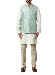 Mint Green Raw Silk Waistcoat Stylish Jackets Everyday Outfits Mens Kurta Designs