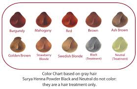 Surya Henna Powder Color Chart Sbiroregon Org