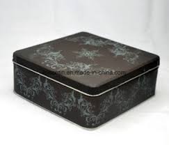Download China Square Empty Custom Metal Cookie Box China Promotional Tin Gift Box Square Metal Box