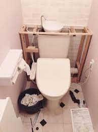 トイレ改造計画 温水便座デビュー そしてイメチェンしました トイレ おしゃれ 省スペース家具 小さなトイレ
