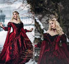 See more ideas about maroon wedding, wedding, red wedding dresses. Gothic Sleeping Beauty Princess Medieval Burgundy And Black Wedding Dress Long Sleeve Appliques Victorian Masquerade Bridal Gown Wedding Dresses Aliexpress