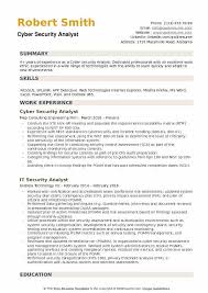 • provided support for military cyber security operations through the preparation and delivery of intelligence reports. Cyber Security Analyst Resume Samples Qwikresume