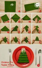 Diy Ideas For This Christmas On Pinsterest Christmas Tree Napkins Christmas Tree Napkin Fold Christmas Diy