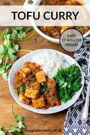 This Tasty Tofu Curry Is Ready In Just 20 Minutes With 10 Ingredients It S A Flavorful Curry Sauce Cubes Of Cris Tofu Curry Curry Recipes Vegan Curry Recipes