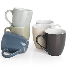 Dowan Coffee Mugs Set Of 6 18 Ounces Large Coffee Mugs Ceramic Mugs For Coffee Tea Cocoa Cereal And Mulled Drink In 2020 Large Coffee Mugs Coffee Mug Sets Mugs