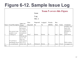 Issue tracking & issue log samples. Chapter 6 Executing Projects Ppt Download