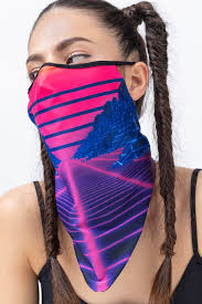Miami Glitch Pro Bandana Reusable Face Mask Adults Badinka