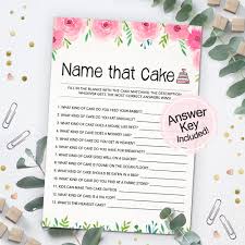 What is the name of the popular southern cake named after a type of fabric? Name That Cake Game Bridal Shower Games Instant Download Etsy