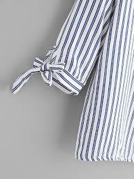 Vertical Striped Tie Cuff Blouse Shein Tie Cuff Blouse Striped Tie Vertical Stripes