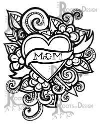 Instant Download Coloring Page Mom Tattoo Style Etsy Mom Coloring Pages Love Coloring Pages Coloring Pages