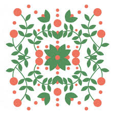 From a bottle of blue and white china; Symmetrical Floral Pattern Adapted From A Greeting Card For Dsgnmark Folk Design Art Scandanavian Folk Design Floral Pattern Design Art