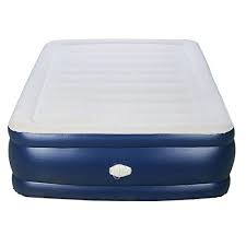 Airtek 2abf04005 Deluxe Fullsize Raised Flocked Air Bed With Builtin Pump 600 Lb Weight Limit Whiteblue You Can Find More Details By V Air Bed Mattress Bed
