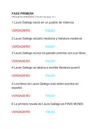 Verdadero o falso quiz es un juego que pone a prueba tus conocimientos sobre diferentes áreas, además es una batalla contra el tiempo. Juego De Verdadero O Falso De Laura Gallego