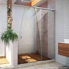Frameless glass shower doors and enclosures offer affordability and allow for fluidity and a sense of openness in an otherwise small space. Crest Sliding Shower Door Dreamline