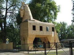 Something that initially seems innocuous but is ultimately bad or malicious. Trojan Horse Simple English Wikipedia The Free Encyclopedia