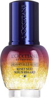 A treatment that helps your skin recover overnight from your intense everyday life. L Occitane Immortelle Overnight Reset Eye Serum