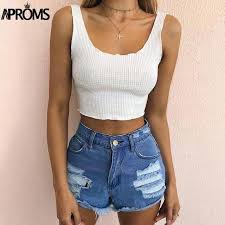 Black And White Crop Top For Girls Aproms Candy Color Basic Crop Top 90s Girls Frill Tank Top Women Casual Sleeveless Black White Cropped Tees Female Tops Ca Fashion Crop Top Outfits Top Outfits