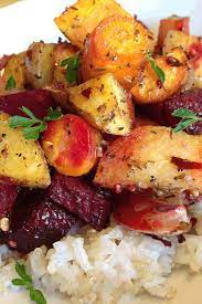 Savory Roasted Root Vegetables Recipe Roasted Root Vegetable Recipe Root Vegetables Recipes Roasted Root Vegetables