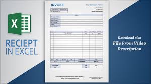Creating Professional Invoice In Excel Receipt Making Tutorial Free Template Youtube