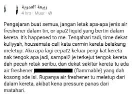 Maybe you would like to learn more about one of these? Tin Pewangi Meletup Dalam Kereta Cermin Belakang Habis Retak Seribu Kisah Dunia