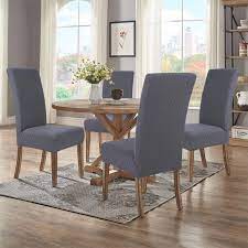 Product titleclassic fabric parsons dining side chair,padded dining chairs set,home upholstered dining chairs set of 4,single leisure sofa,leisure side chair,high back armless chair w/solid wood legs living room. Buy Smiry Dining Room Chair Covers Stretch Jacquard Chair Covers For Dining Room Parson Chair Slipcovers Set Of 2 Dark Grey Online In Taiwan B08qs486rt