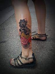 Tattoo Ideas For Women And Tattoo Artists From All Over The World Flower Leg Tattoos Best Leg Tattoos Lace Tattoo