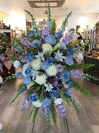 Check spelling or type a new query. Lavender Blue White Standing Spray Funeral Tribute By Petals Florist Gift Shop