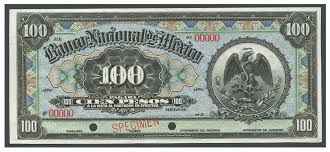 2021 , banco santander méxico s.a., institución de banca múltiple, grupo financiero santander méxico. Mexico El Banco Nacional De Mexico Distrito Federal 100 Pesos Specimen No Date 1913