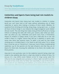 Maybe you would like to learn more about one of these? Celebrities And Sports Stars Being Bad Role Models To Children Free Essay Example