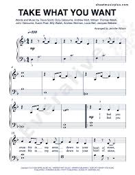 Take What You Want Sheet Music Post Malone Lyrics Digital Sheet Music