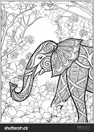 Elephant coloring pages for adults supergirl book #12763647. Elephant In The Forest Coloring Page For Adults Shutterstock 479380720 Elephant Coloring Page Cat Coloring Page Coloring Books