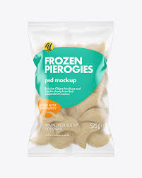 Download Matte Plastic Bag With Frozen Pierogies Mockup In Bag Sack Mockups On Yellow Images Object Mockups