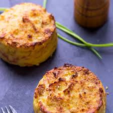 Oven Baked Mashed Potato Cakes Recipe Yummly Recipe Mashed Potato Cake Recipe Potato Cakes Recipe Recipes