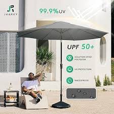 JEAREY 10FT Outdoor Patio Umbrella Outdoor Table Umbrella with Push Button  Tilt and Crank, Market Umbrella 8 Sturdy Ribs UV Protection Waterproof for  Garden, Deck, Backyard, Pool (Dark Gray) : Amazon.ca: Patio,