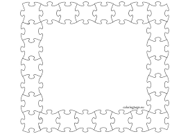 Black And White Puzzle Clipart Puzzle Frame Template Puzzle Frame Frame Template Birthday Favors Kids