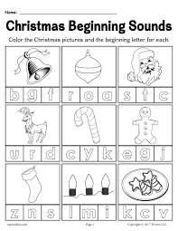 Printable Christmas Beginning Sounds Worksheet Beginning Sounds Worksheets Free Kindergarten Worksheets Christmas Worksheets