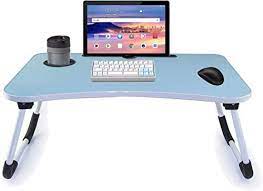 The portable and small footprint takes up little space, but. Folding Bed Table Laptop Desk With Ipad And Cup Holder Adjustable Lap Tray Notebook Stand Foldable Portable Standing Desk For Indoor Outdoor Camping Study Eating Reading Watch Movies Couch Sofa Floor Buy
