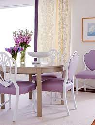 I was going to spend a small fortune for some dining room chairs until i found these. Lavender Dining Room Decor Purple Dining Room Interior Home
