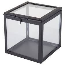 Bomarken Display Box Gold Ikea In 2021 Ikea Glass Cabinet Doors Decorative Boxes