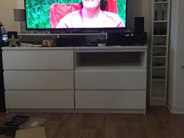 Two Ikea Malm Chests As A Tv Highboard Ikea Hackers Ikea Malm Ikea Malm Dresser Ikea