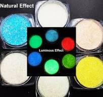 Iridescent Rainbow White Luminous Nail Glitter Powder Glow ...