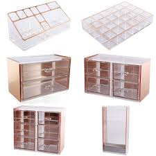 Rose Gold Cosmetic Make Up Organiser Drawer Display Tray Storage Table Decor Ebay Rose Gold Room Decor Gold Bedroom Decor Makeup Drawer Organization