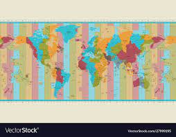 Time Zone Map Detailed Detailed World Map Standard Time Zones Royalty Free Vector