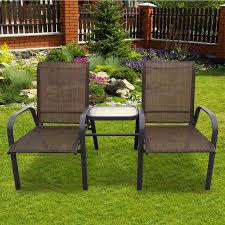 Wicker chair and two tables brafab. Corsica Textilene Tete A Tete Companion Love Seat Garden Bench Table Buy Online At Qd Stores