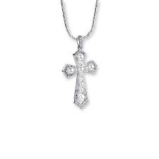 Newbridge Silverware Grace Kelly Pearl Cross Pendant Irish Necklace Pendant Cross Pendant
