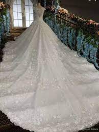 Discountluxury Bridal Dress With Long Train Ball Gown Tulle Corset Back Bling Luxury Champange Color Real Work Designer Bridal Wedding Dresses From Faisata 75 Long Train Wedding Dress Bridal Wedding Dresses