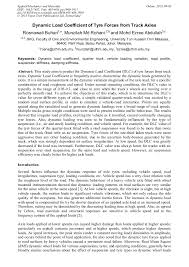Maybe you would like to learn more about one of these? Dynamic Load Coefficient Of Tyre Forces From Truck Axles Scientific Net