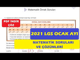 Bugün lgs 2021 maratonu sona erdi. 2021 Lgs Ocak Ayi Ornek Matematik Sorulari Ve Cozumleri Youtube